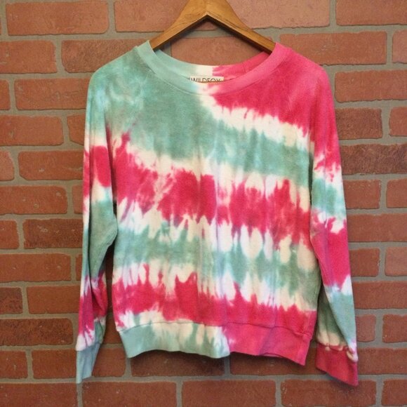 WIldfox womens tie dye sweatshirt top colorful size M long sleeve shirt - Picture 1 of 3
